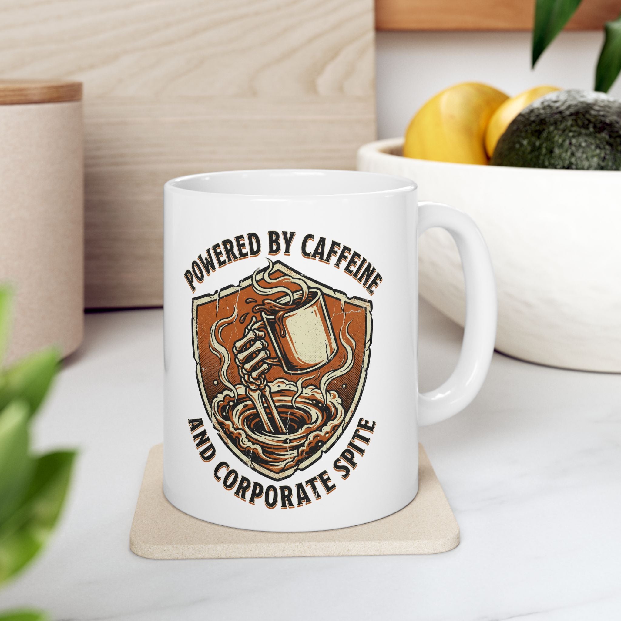 Powered By Caffeine Ceramic Mug