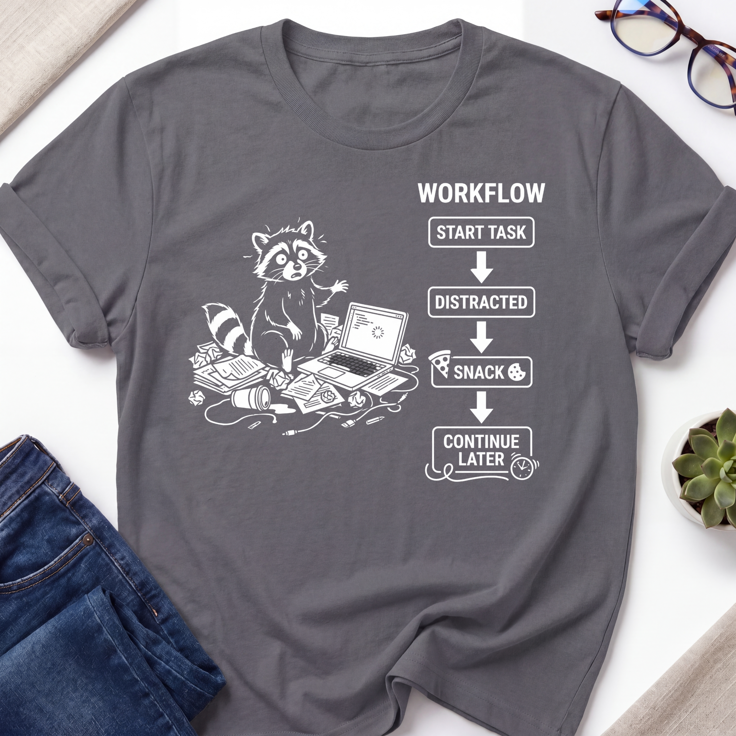 Raccoon Workflow T-Shirt