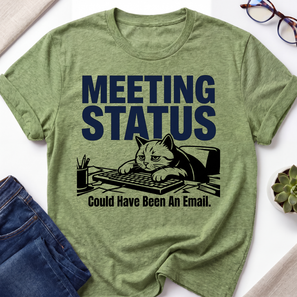 Meeting Status Cat T-Shirt