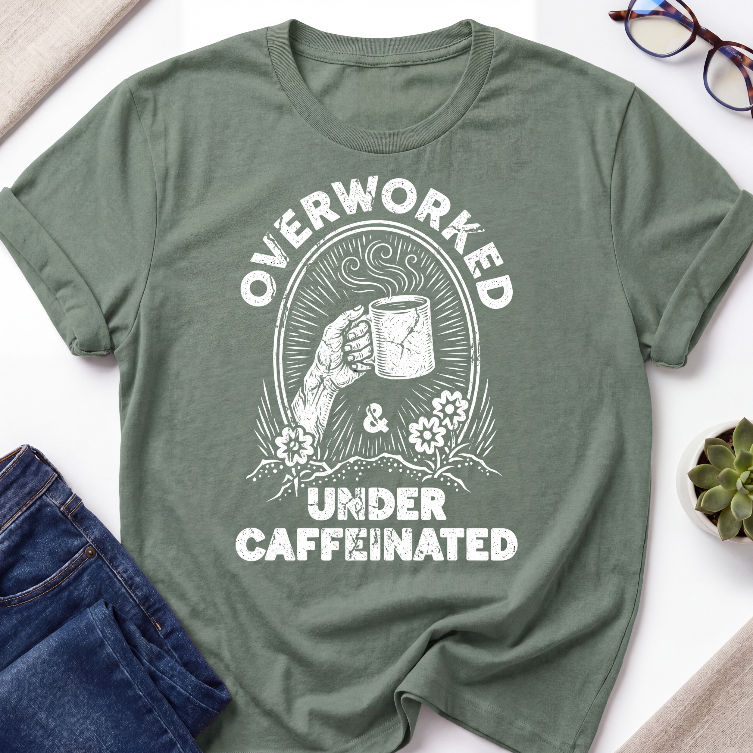 Overworked & Under Caffeinated T-Shirt