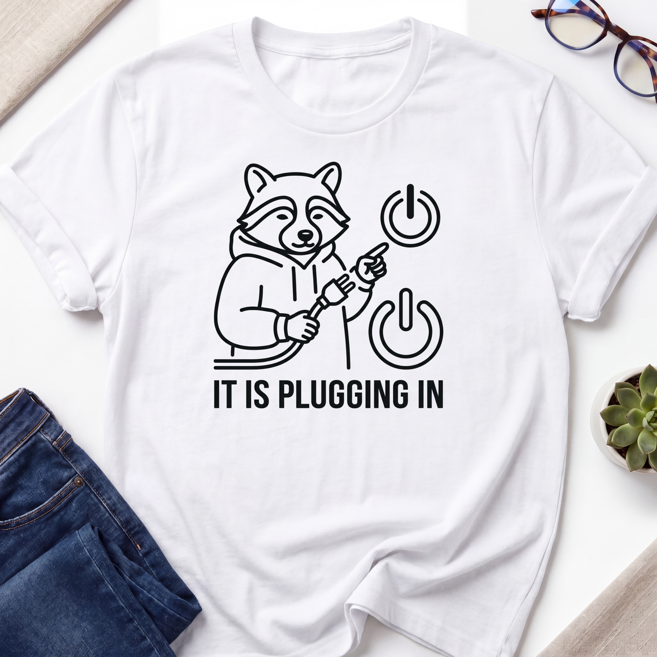 IT Office Plugging in T-Shirt