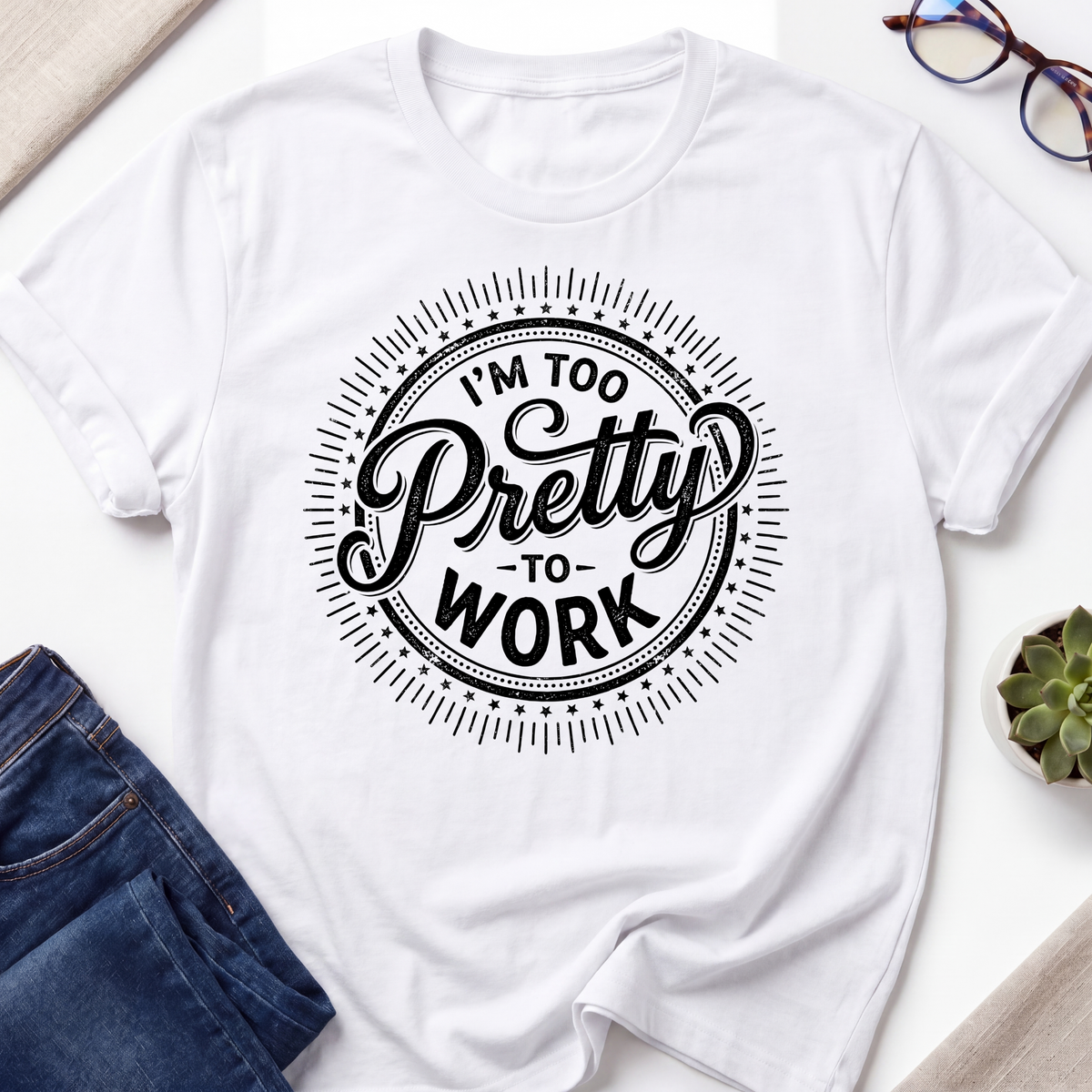 リベイロ　ホワイト Tシャツ TOO PRETTY TO WORK White_b54ea521-d751-4aa3-b318-